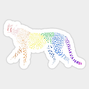 Rainbow Cheetah (white) Sticker